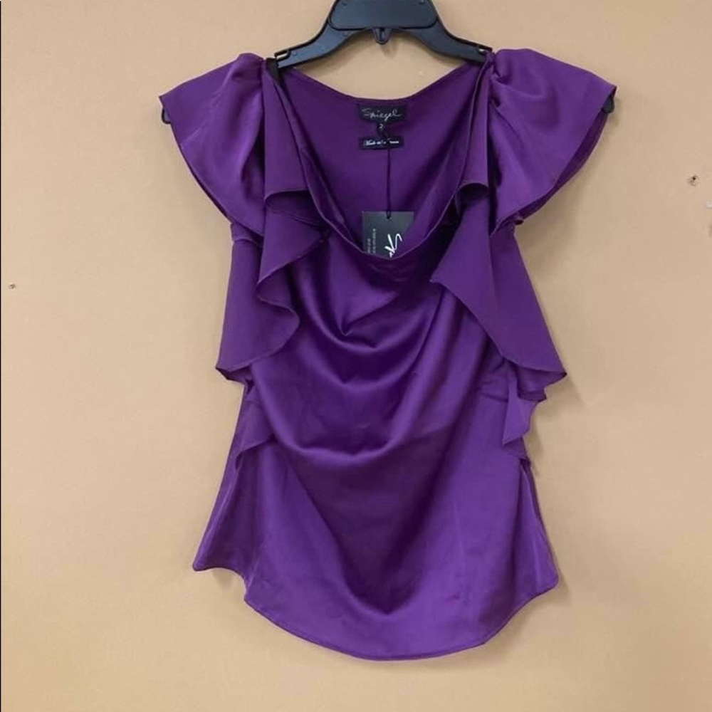 Purple Sleeveless Silk Cashmere
